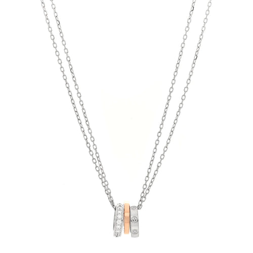 Cartier Diamond Tricolor Love Necklace