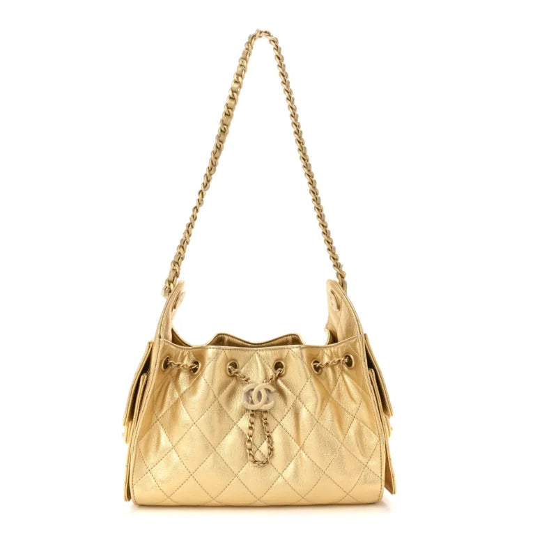 Chanel Gold Quilted Leather Bag