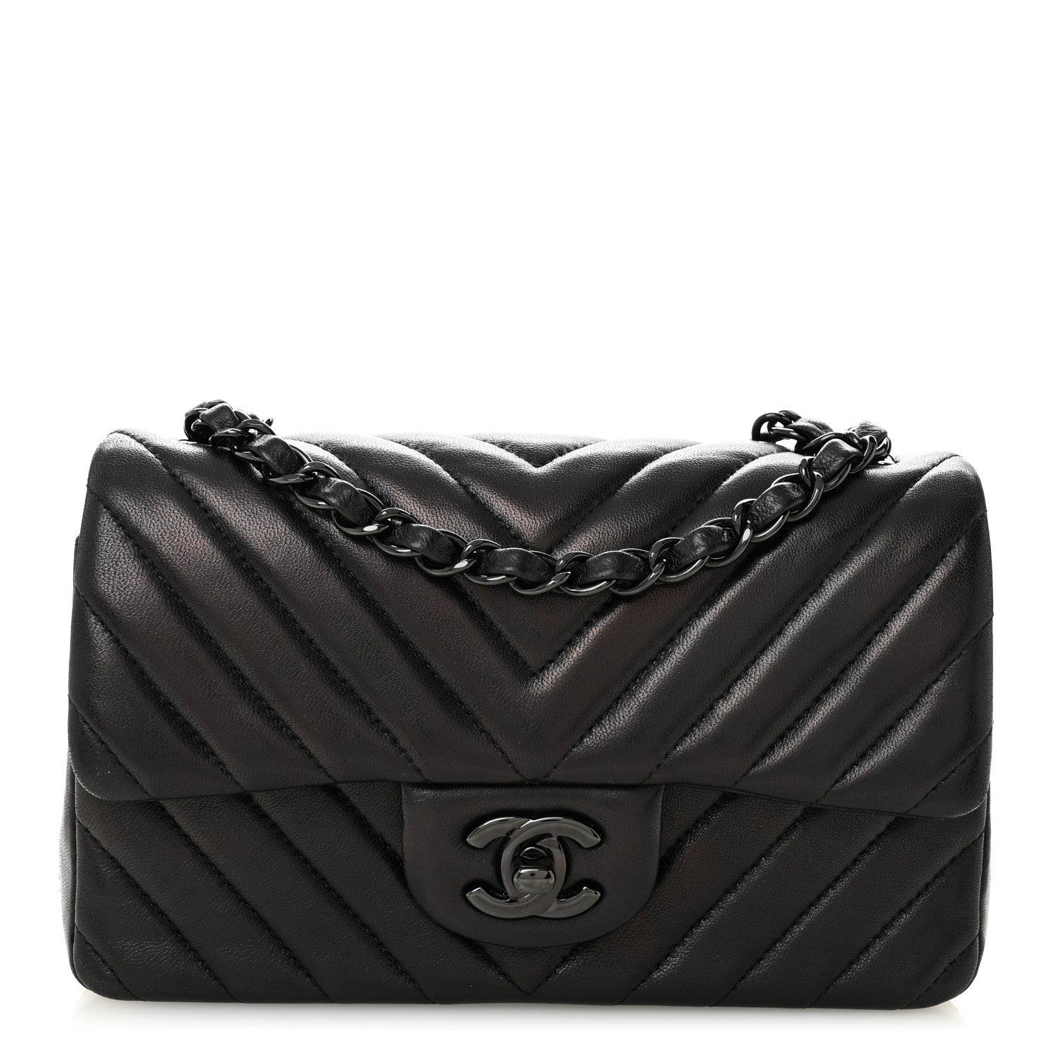 Chanel Black Chevron Quilted Bag