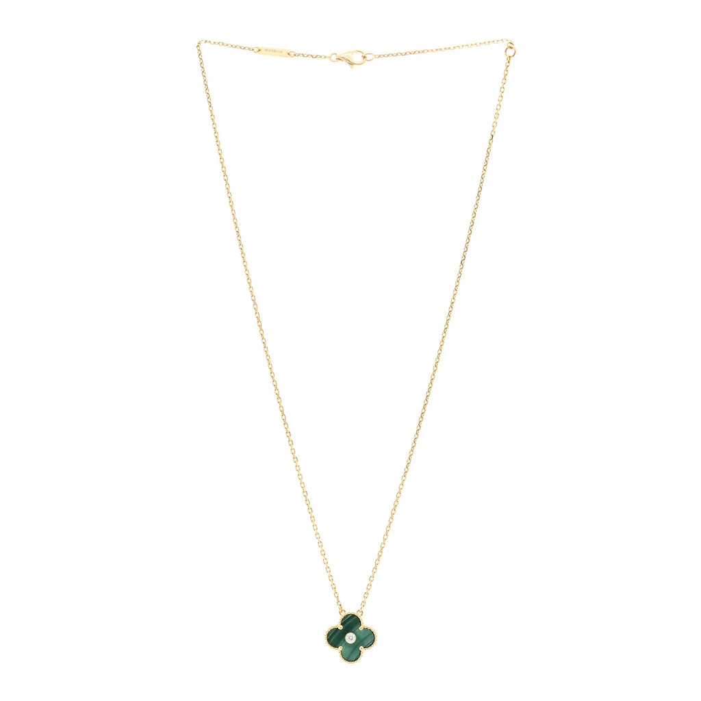 Van Cleef Arpels Malachite Diamond Necklace