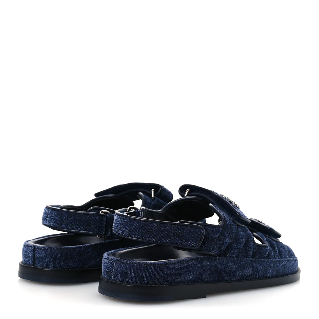 Chanel Dark Blue Denim Sandals