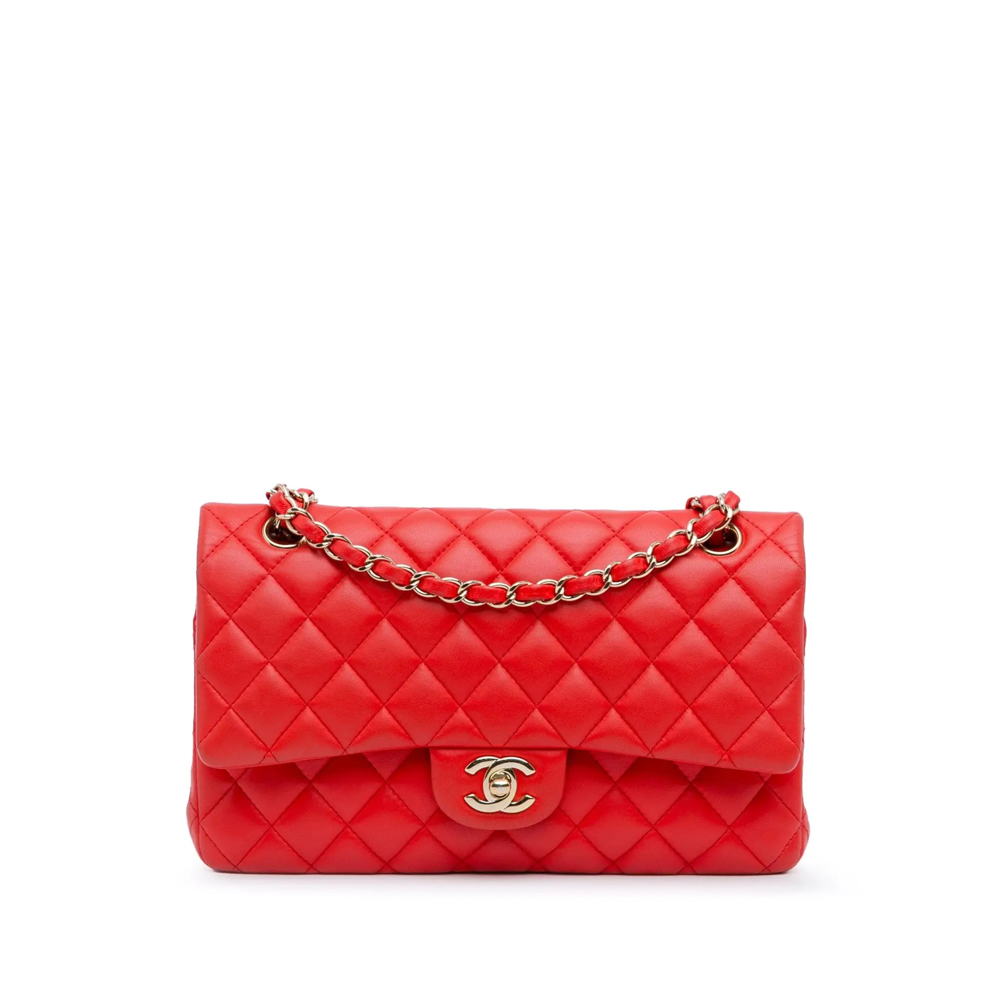 Chanel Red Quilted Lambskin Bag