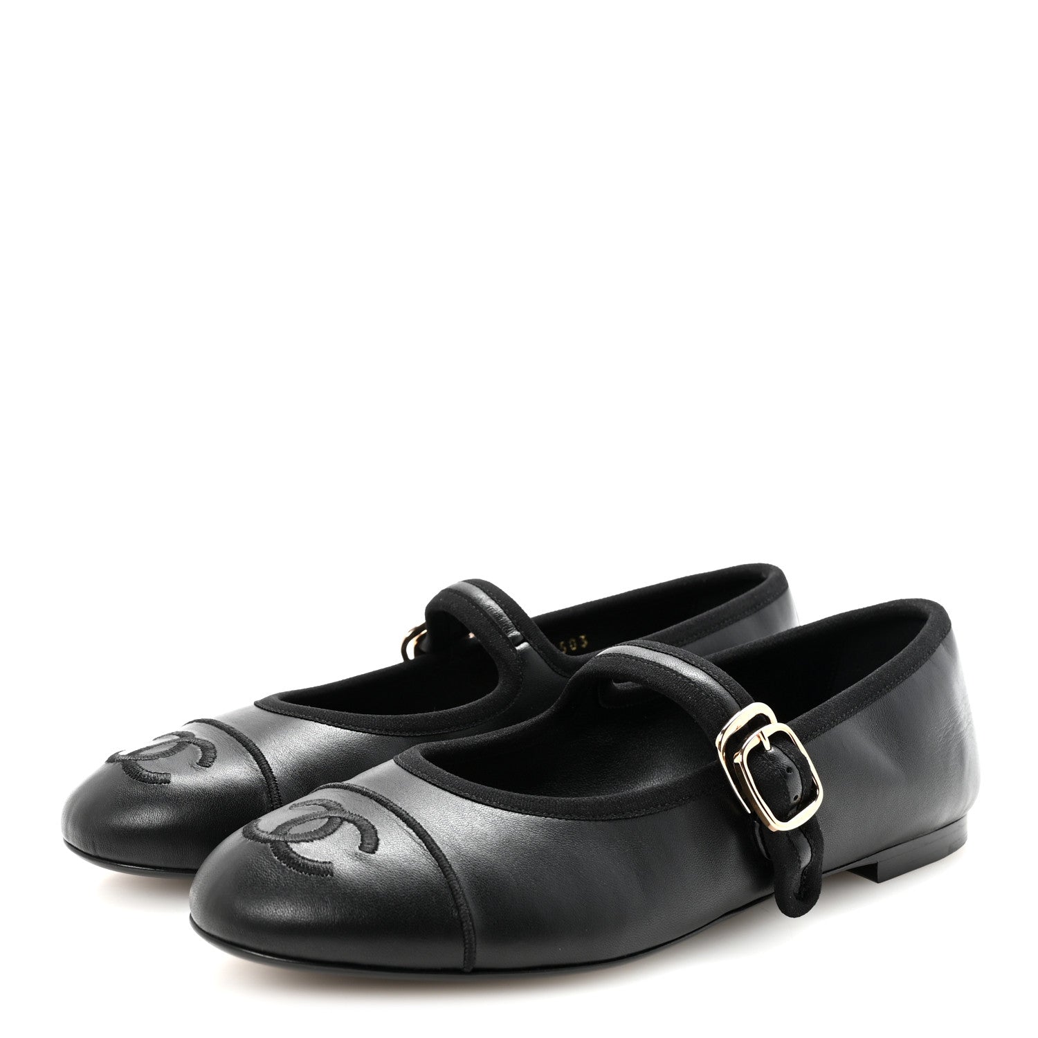 Chanel Black Leather Mary Janes