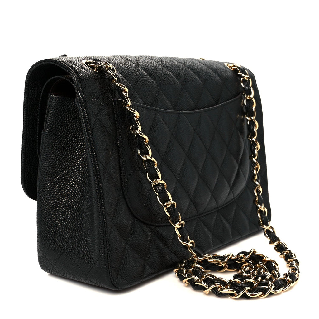 Chanel Black Quilted Caviar Flap