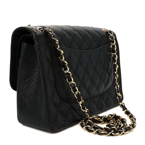 Chanel Black Quilted Caviar Flap