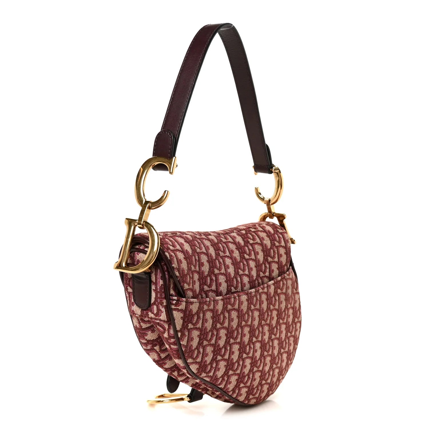 Dior Burgundy Oblique Canvas Saddle