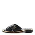 Chanel Black Quilted Leather Slides
