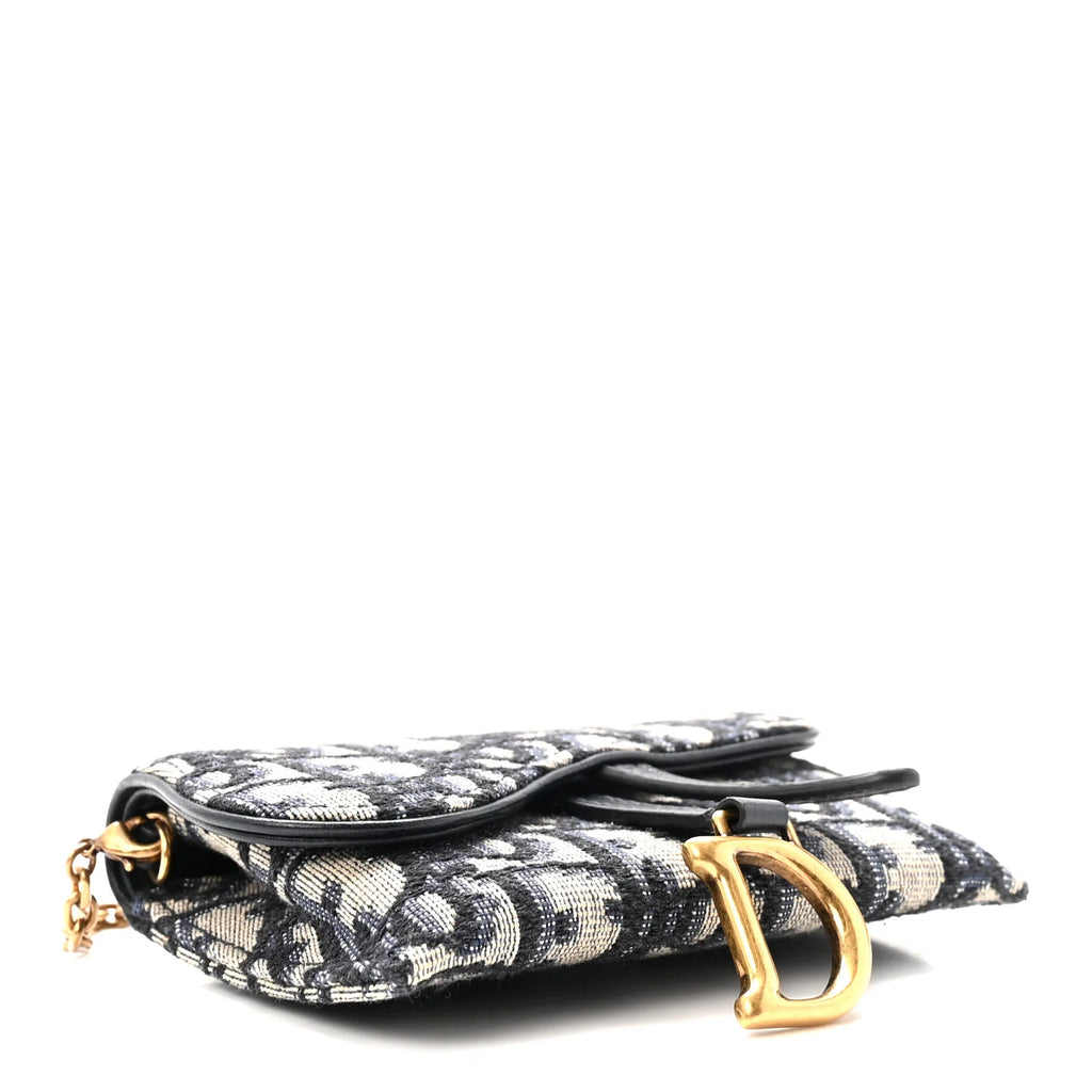 Dior Blue Oblique Jacquard Saddle