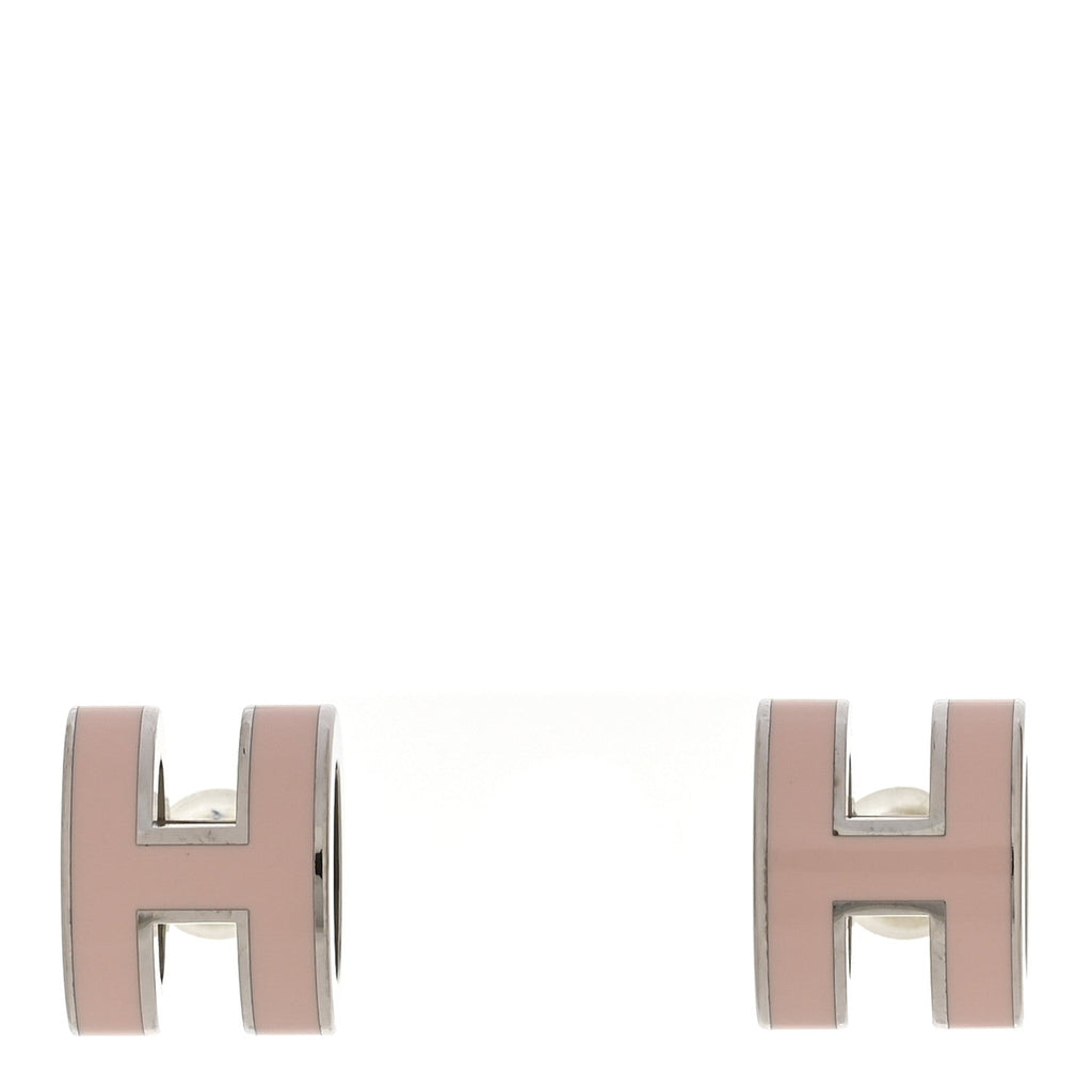Hermes Silver Pink Enamel Earring