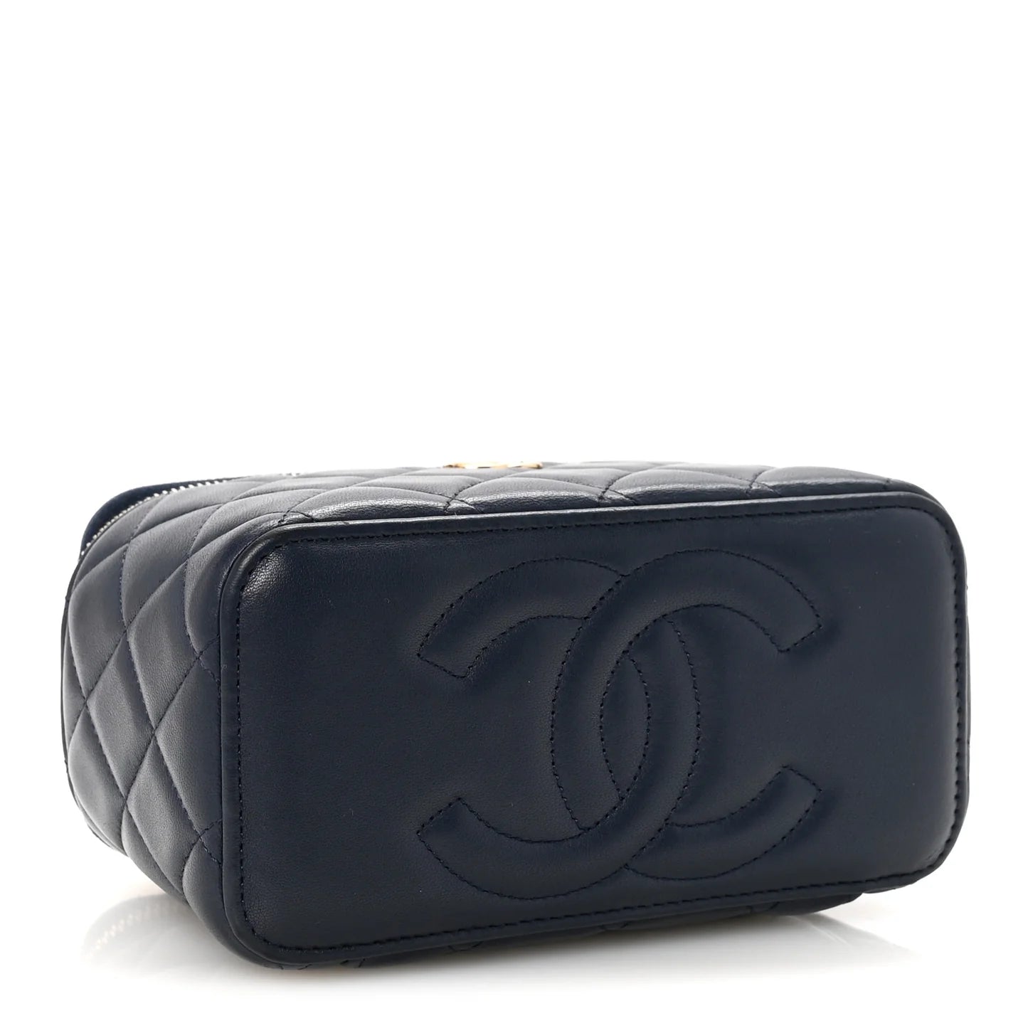 Chanel Navy Quilted Leather Vanity