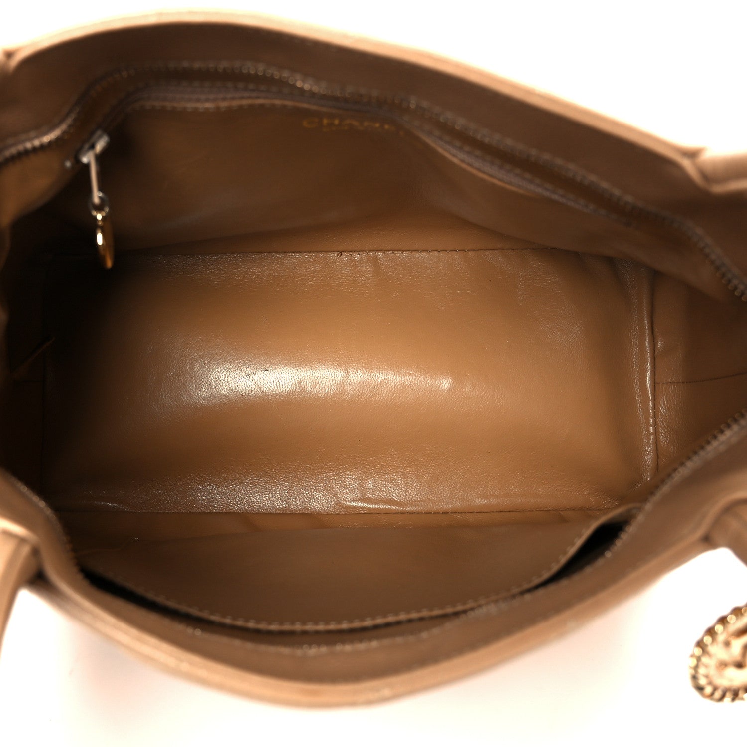 Chanel Beige Quilted Caviar Tote