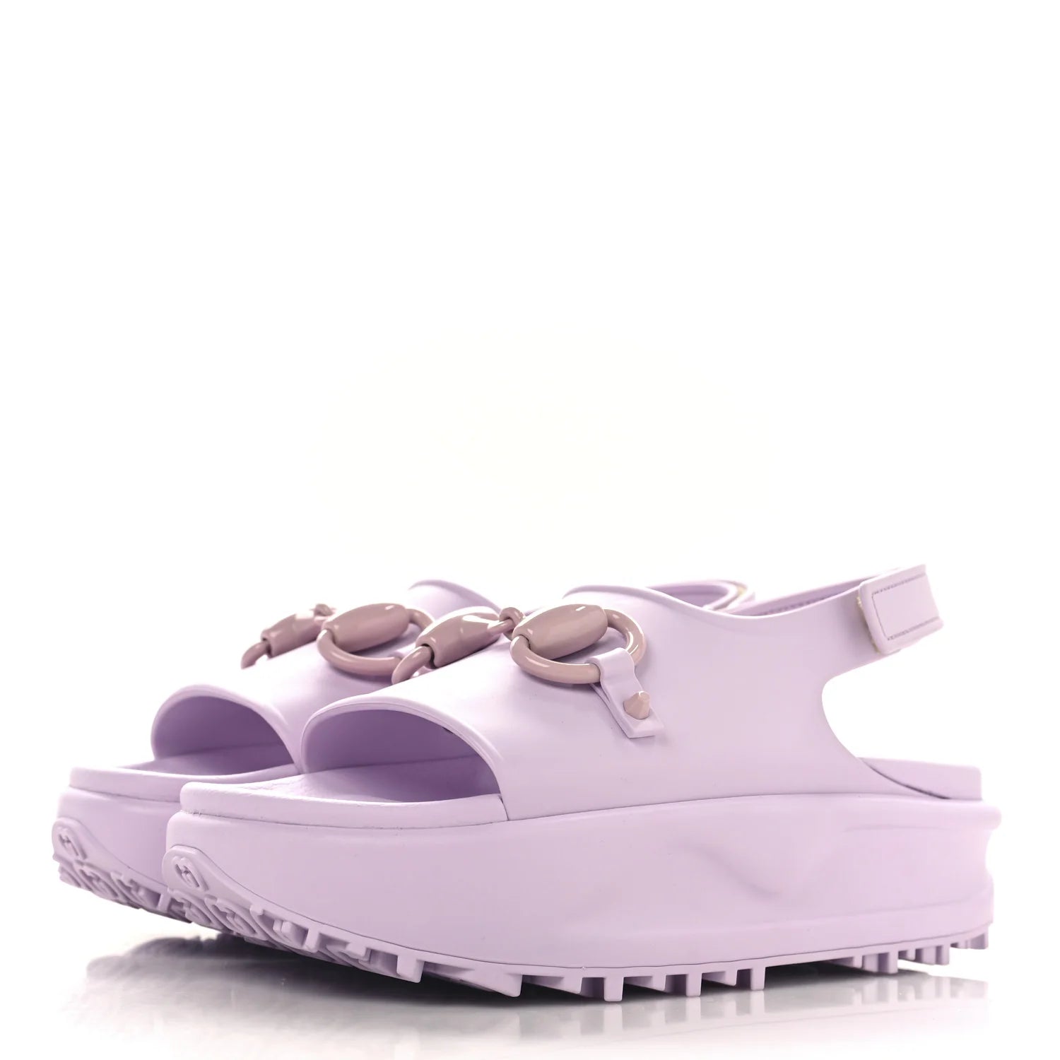 Gucci Lilac Rubber Horsebit Sandals