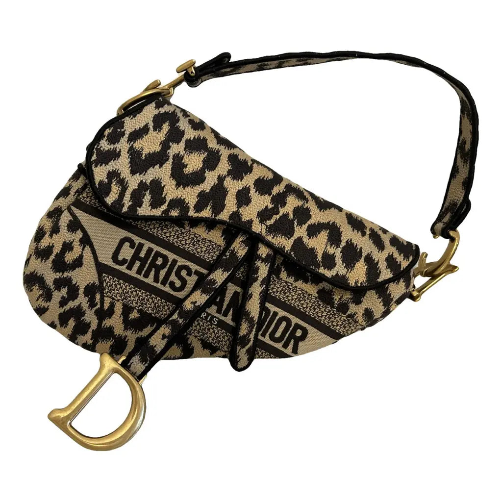 Dior Leopard Embroidered Saddle Bag