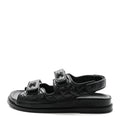 Chanel Black Quilted Leather Sandals