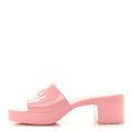 Gucci Pink Rubber Platform Slides