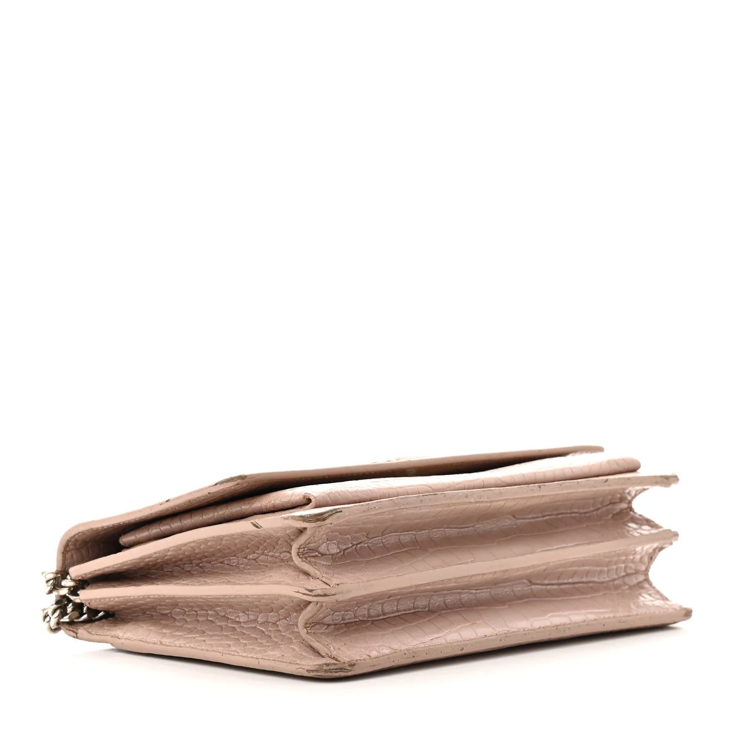 Saint Laurent Beige Croc Bag