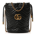 Gucci Marmont Black Leather Bucket Bag