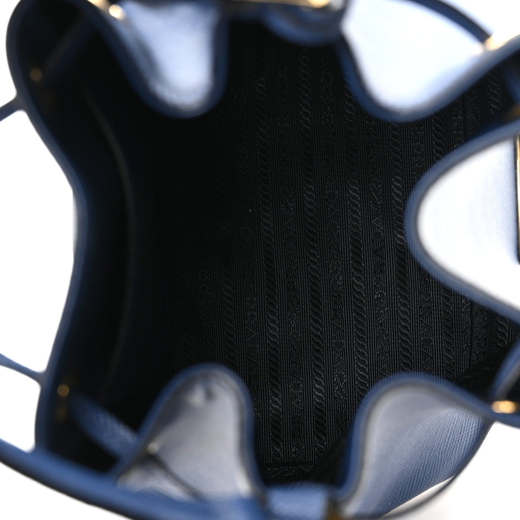 Prada Blue Saffiano Bucket Bag
