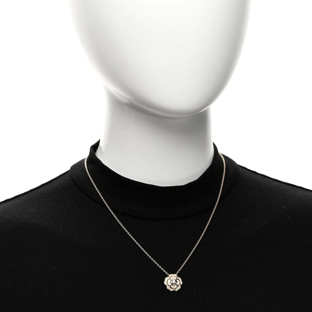 Chanel Gold Diamond Camellia Necklace