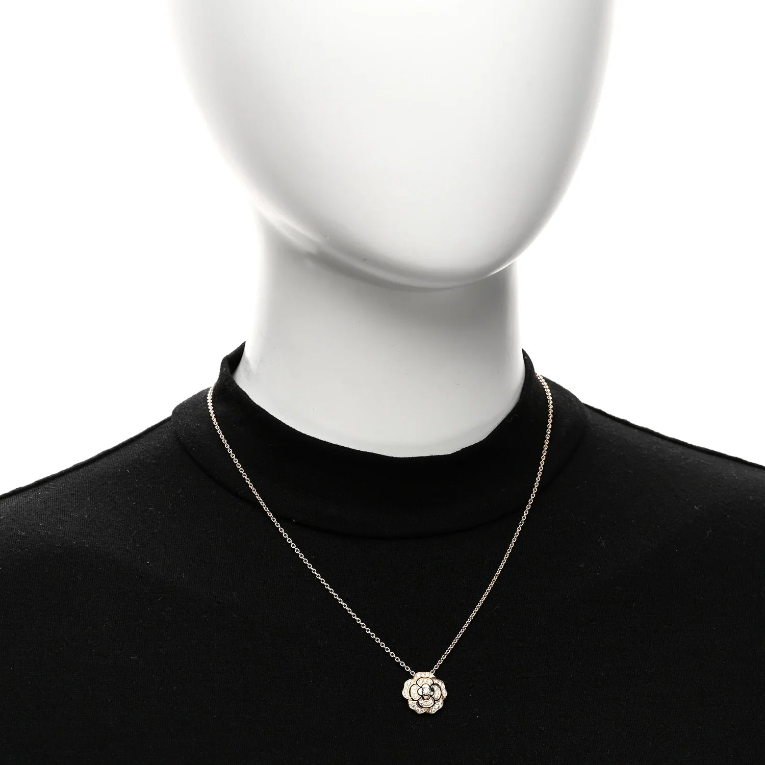 Chanel Gold Diamond Camellia Necklace
