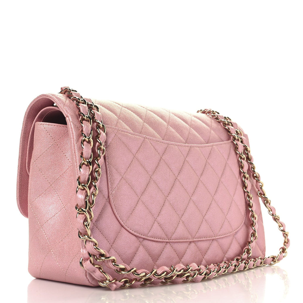 Chanel Pink Quilted Caviar Flap