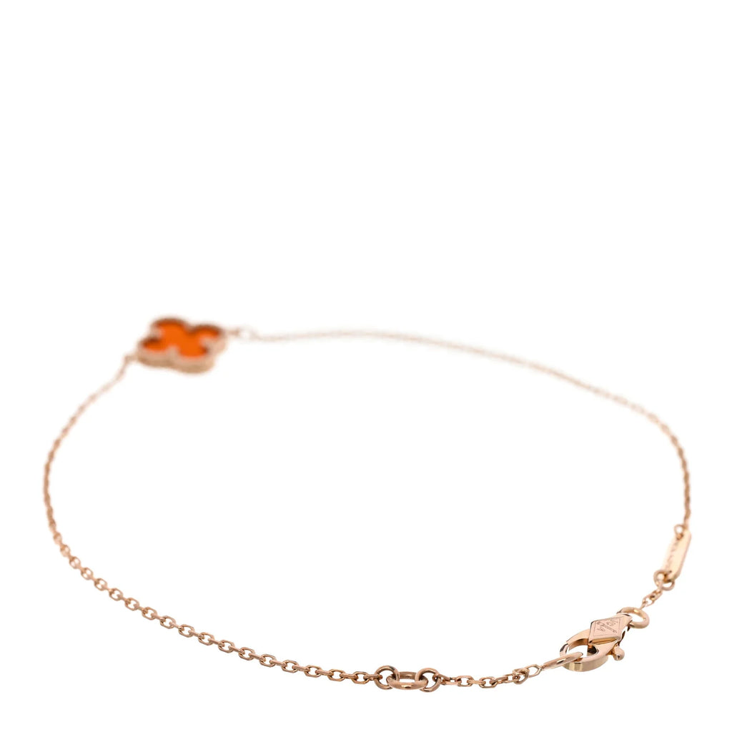 Van Cleef Carnelian Sweet Alhambra Bracelet