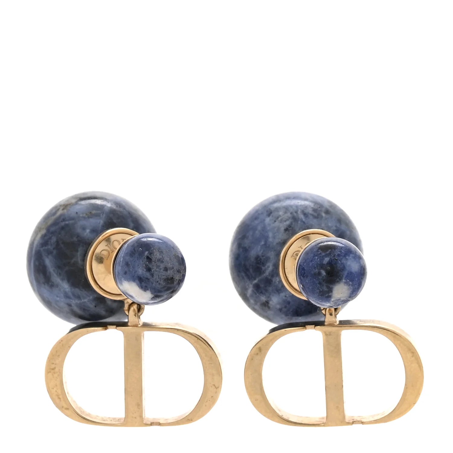 Dior Blue Marbled Tribal Earrings