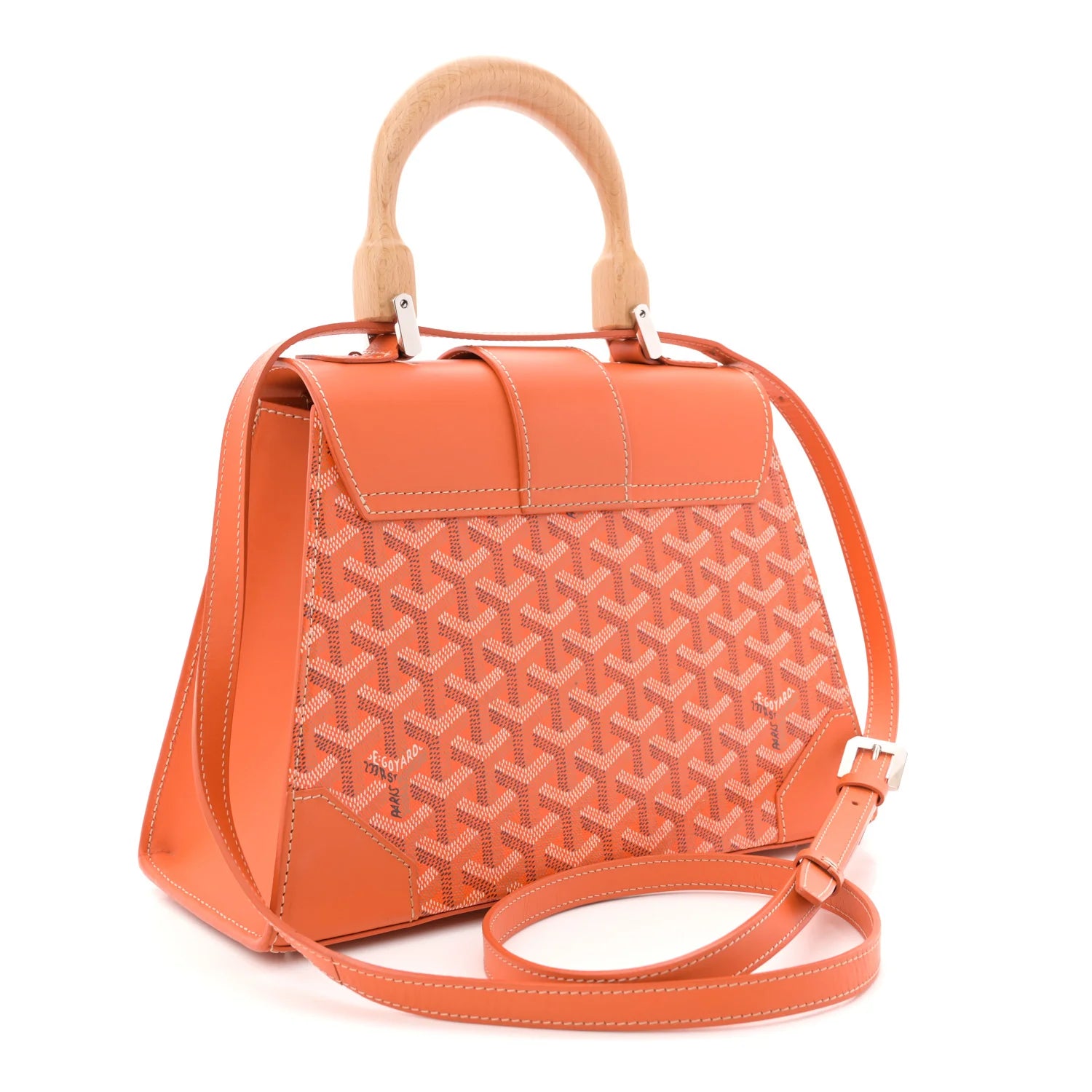 Goyard Orange Goyardine Saigon Handbag
