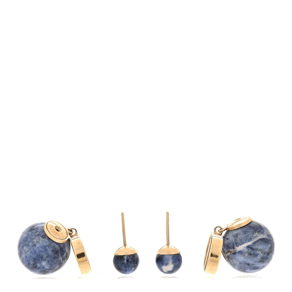 Dior Blue Marbled Tribal Earrings