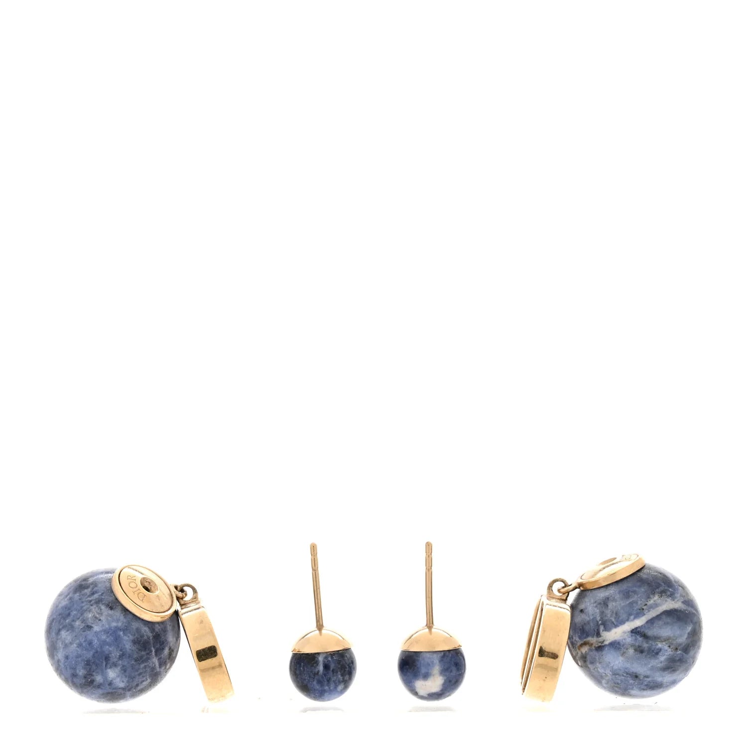 Dior Blue Marbled Tribal Earrings