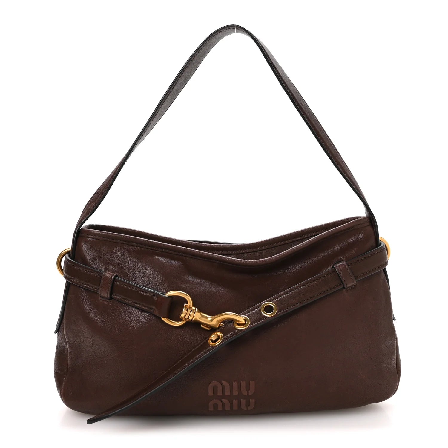 Miu Miu Brown Leather Shoulder Bag