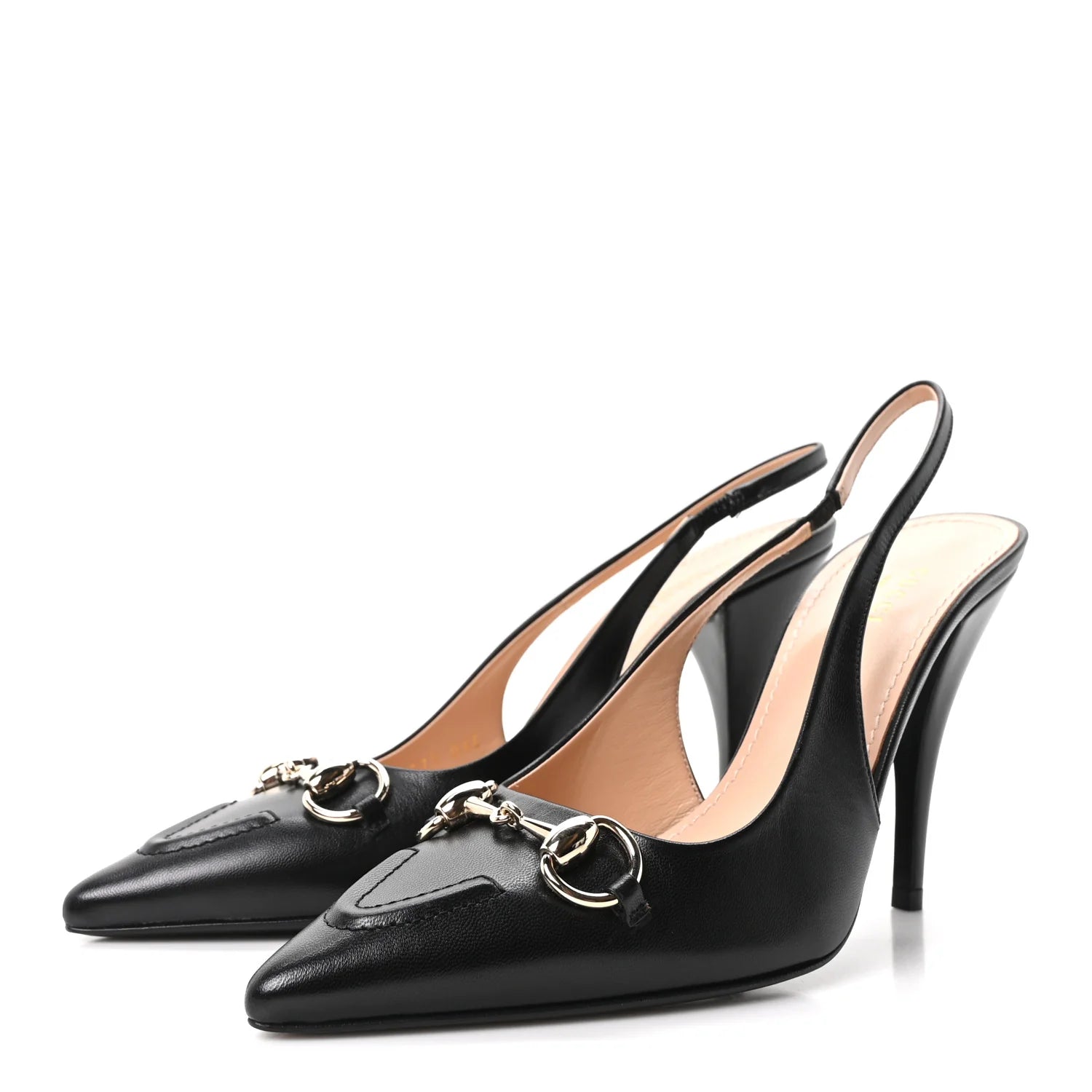 Gucci Black Leather Horsebit Slingbacks