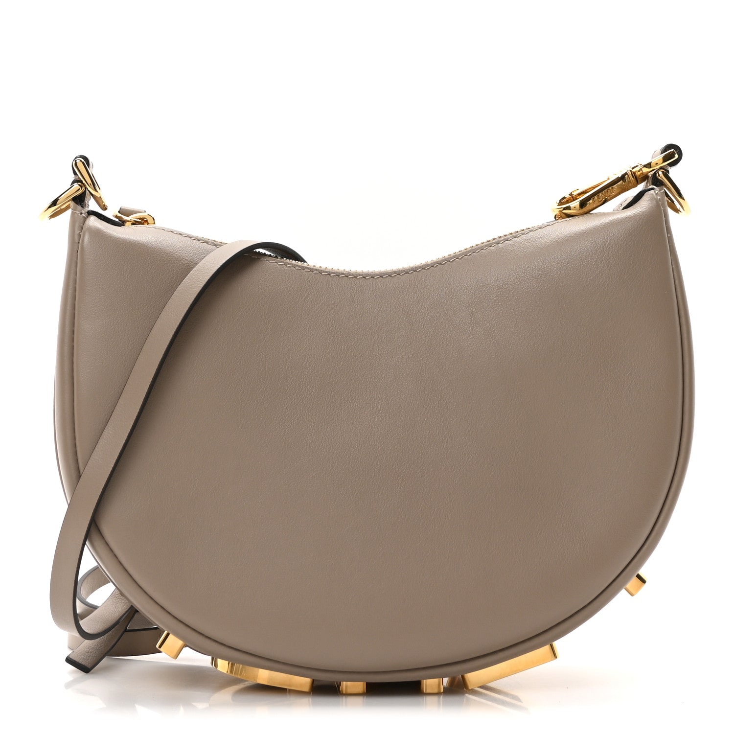 Fendi Taupe Leather O'Lock Swing