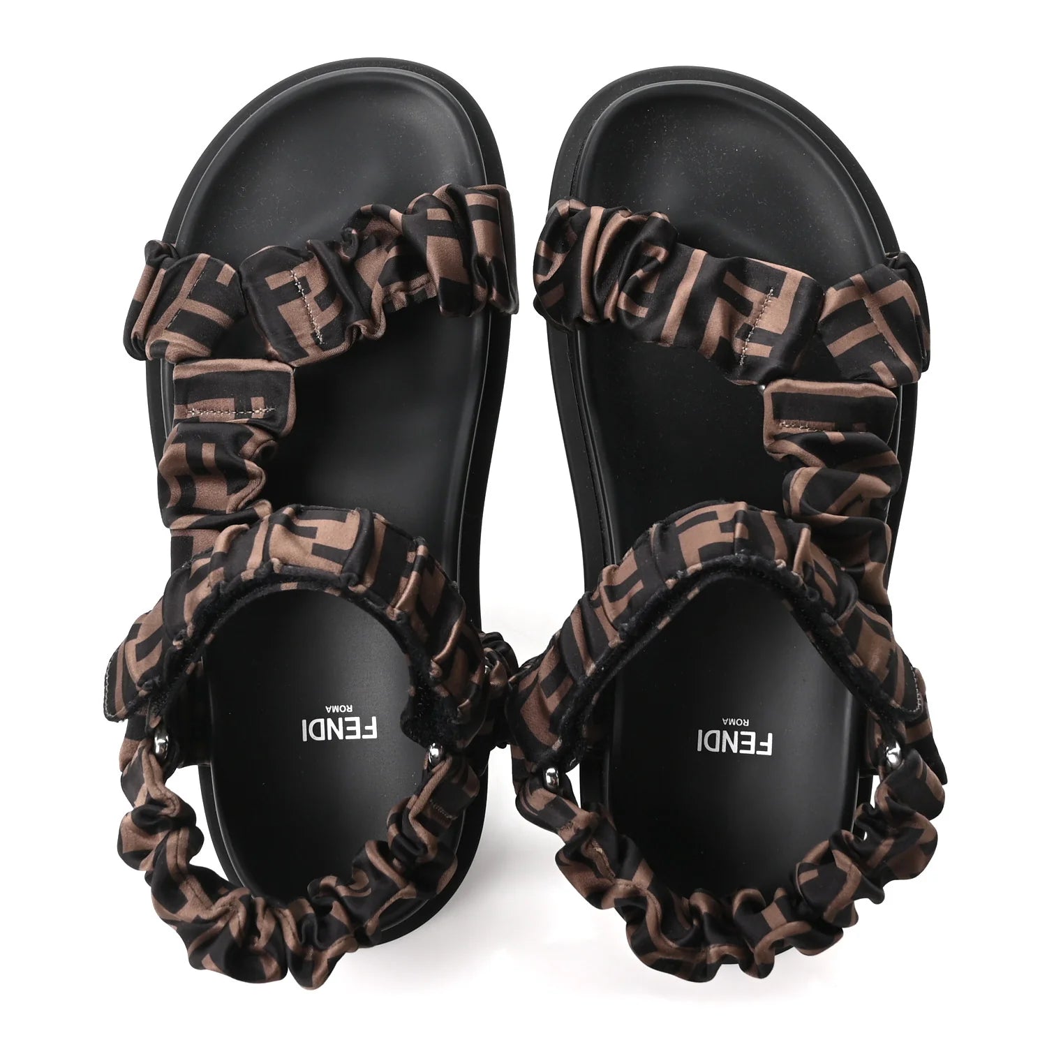 Fendi FF Monogram Scrunchie Sandals