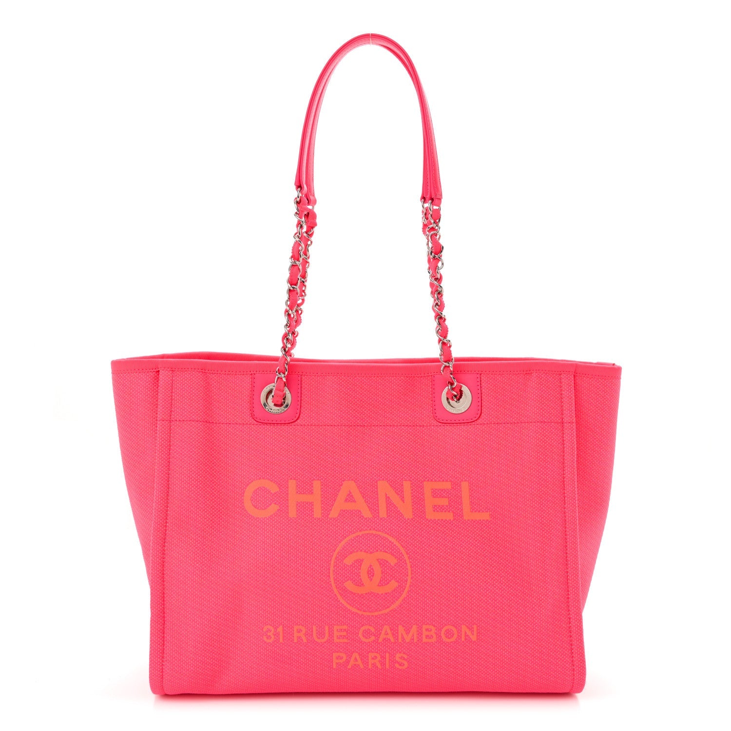 Chanel Pink Canvas Deauville Tote