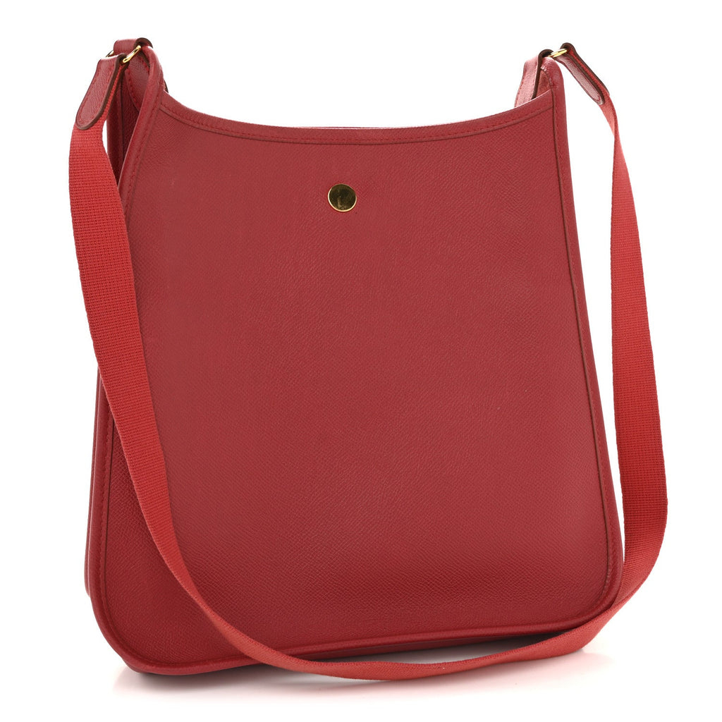 Hermes Red Grained Leather Vesly
