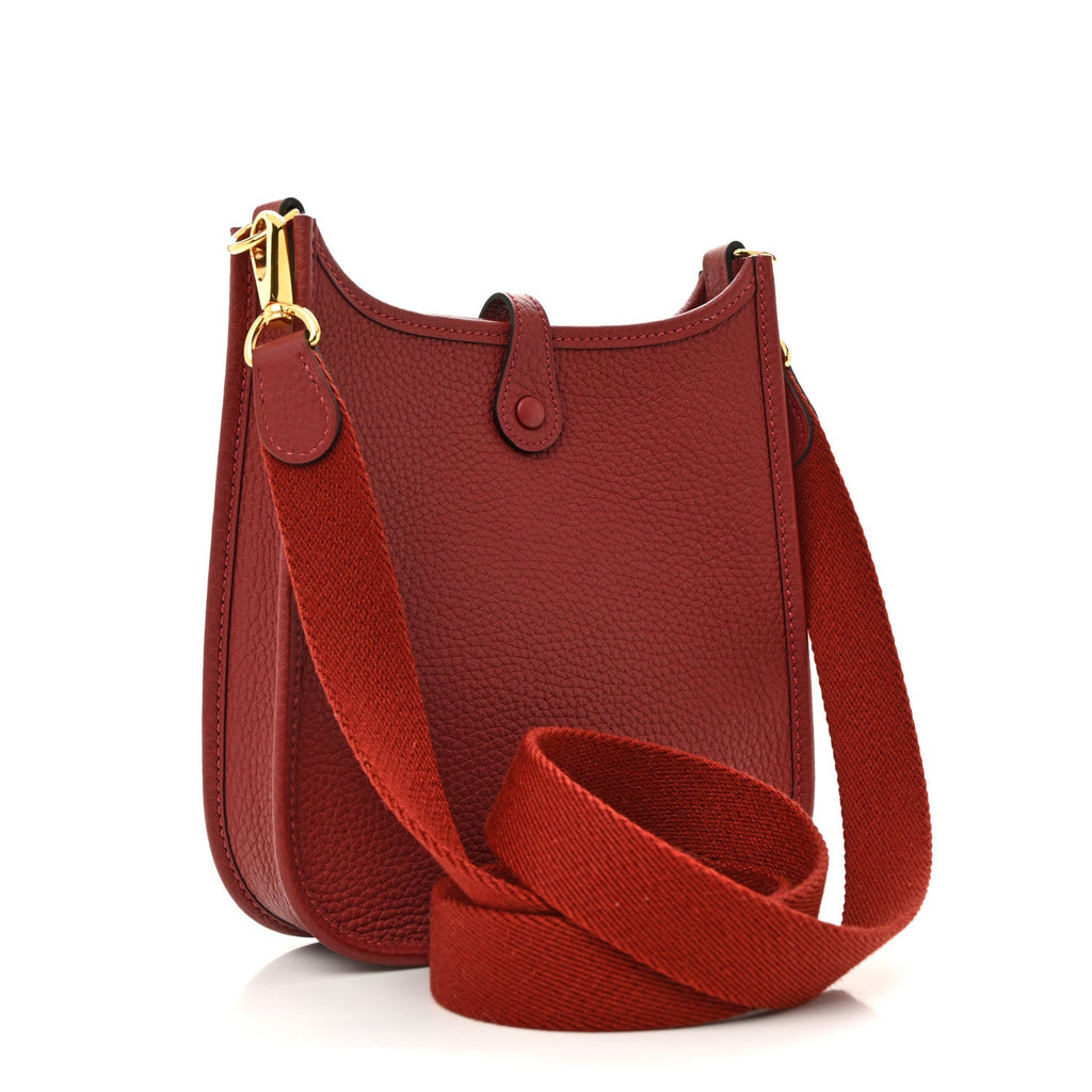 Hermes Red Grained Leather Evelyne
