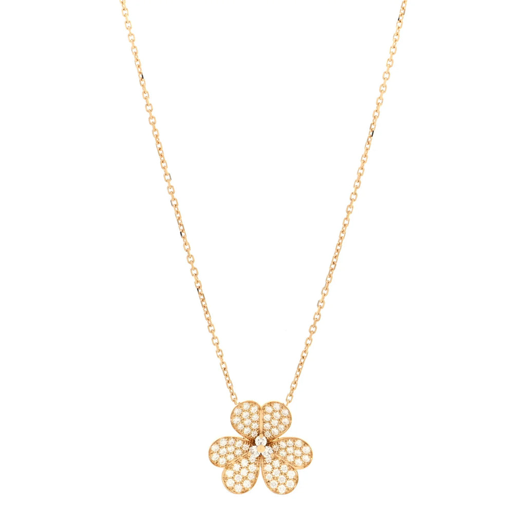 Van Cleef Gold Diamond Frivole Necklace