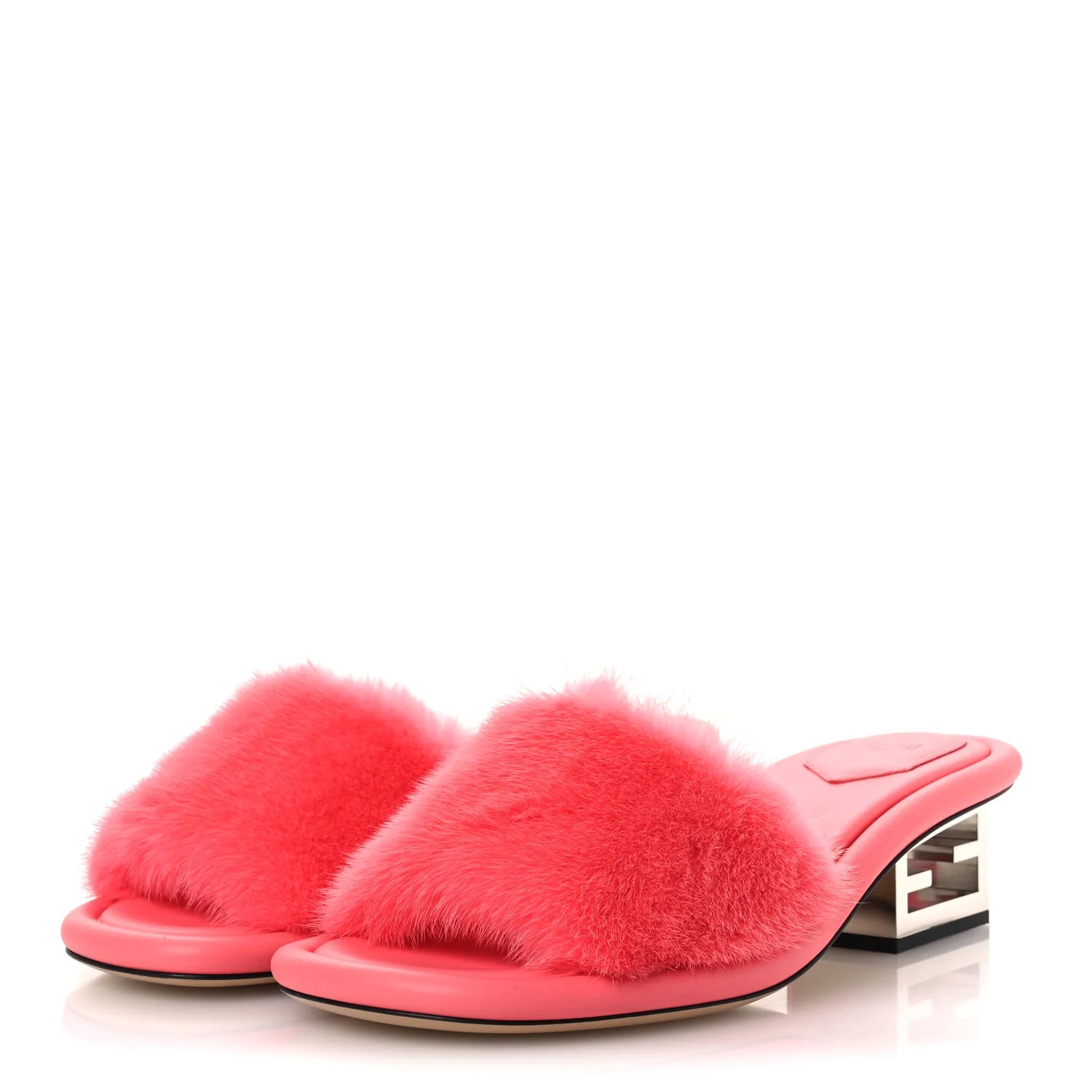 Fendi Pink Mink Fur Mules