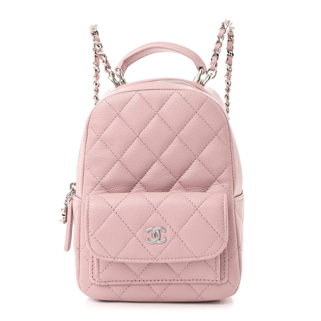 Chanel Pink Quilted Caviar Backpack