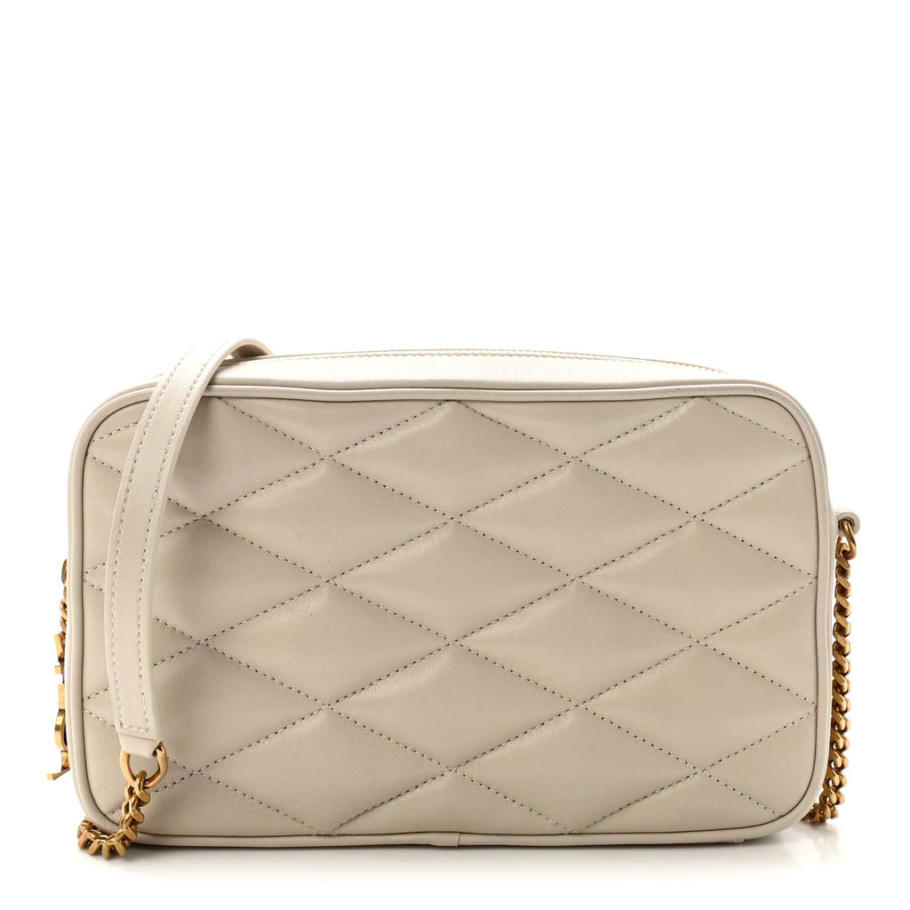 Saint Laurent White Quilted Camera