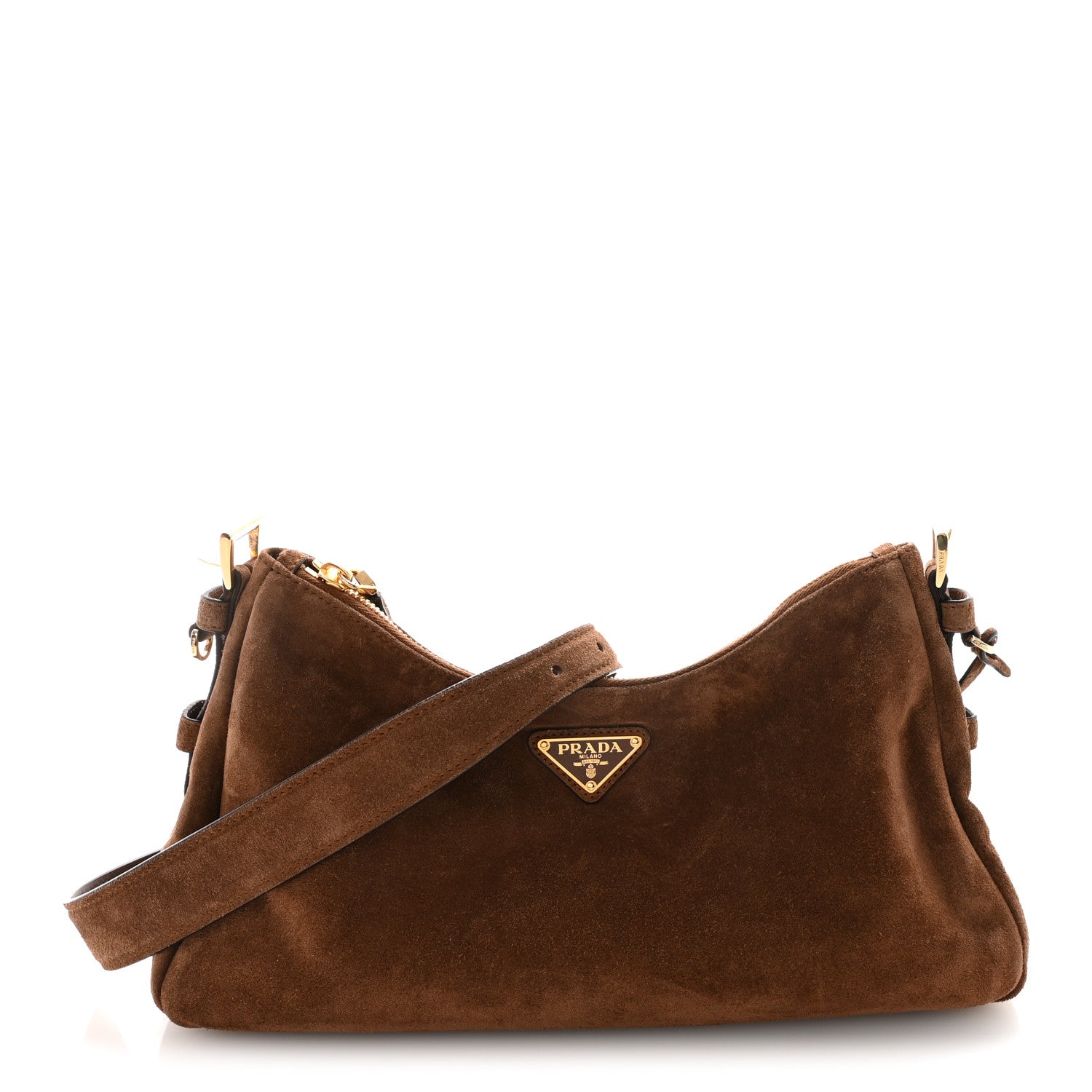 Prada Brown Suede Shoulder Bag