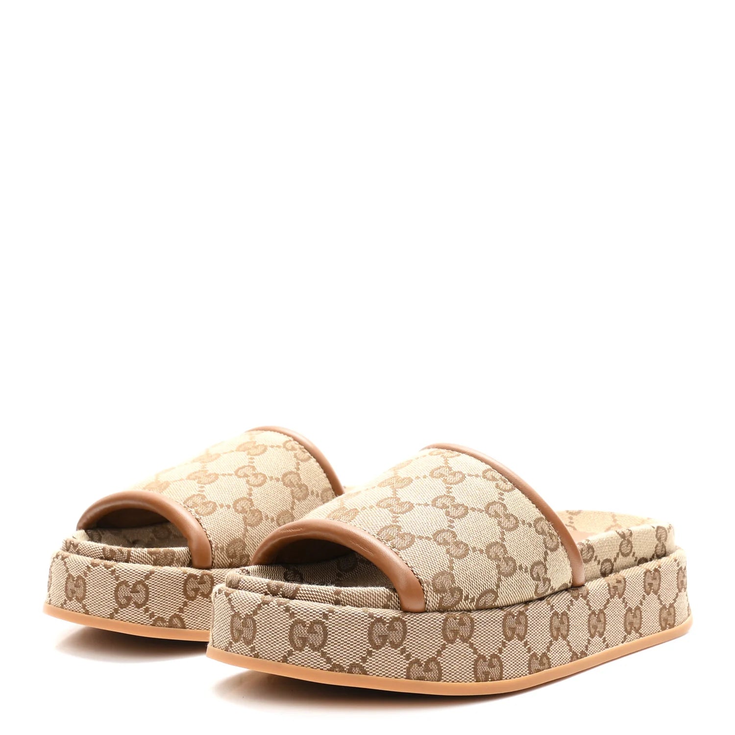 Gucci GG Monogram Platform Slides