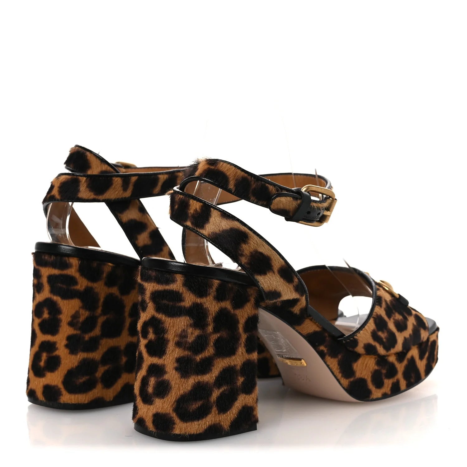 Gucci Leopard Calf Hair Sandals