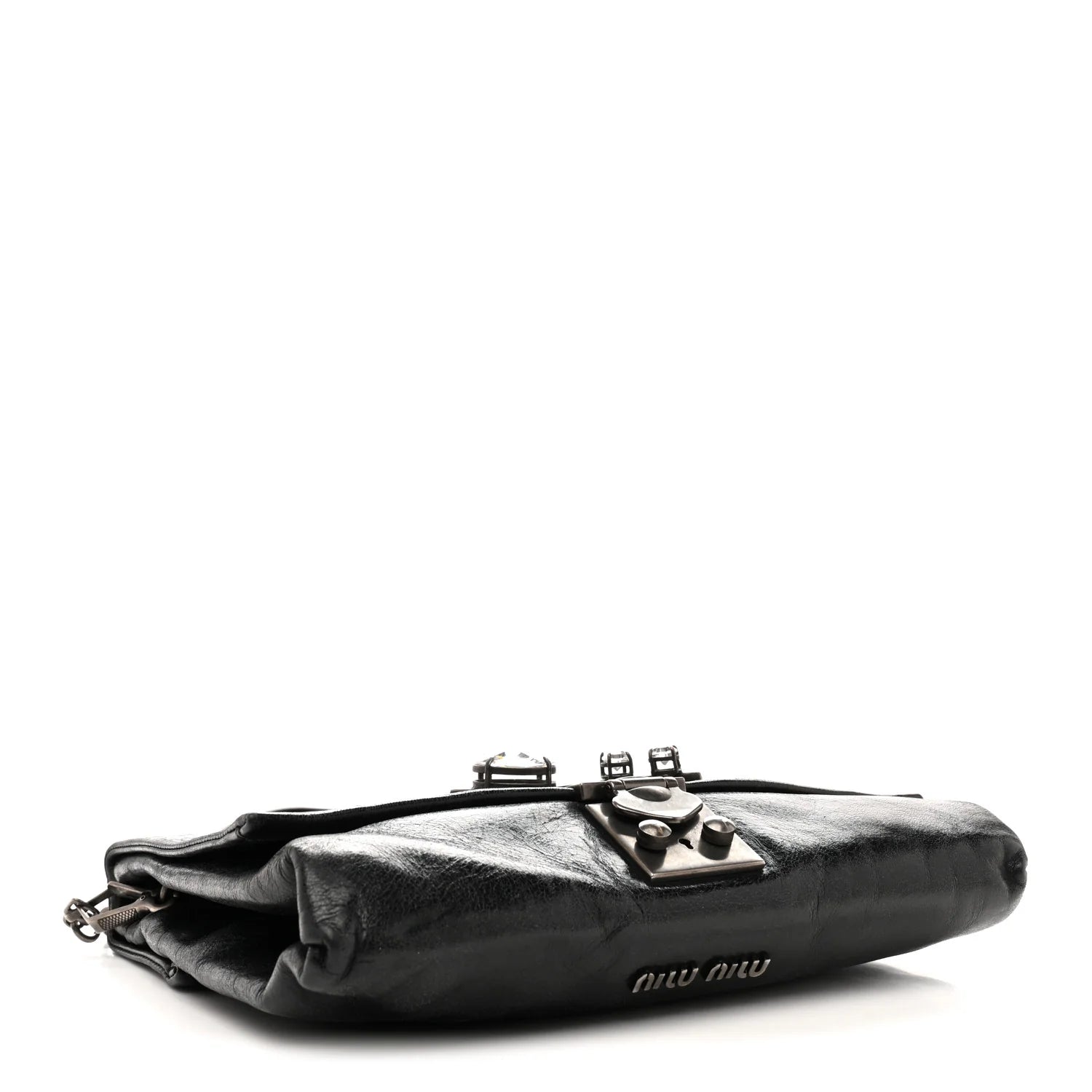 Miu Miu Black Crinkled Handbag