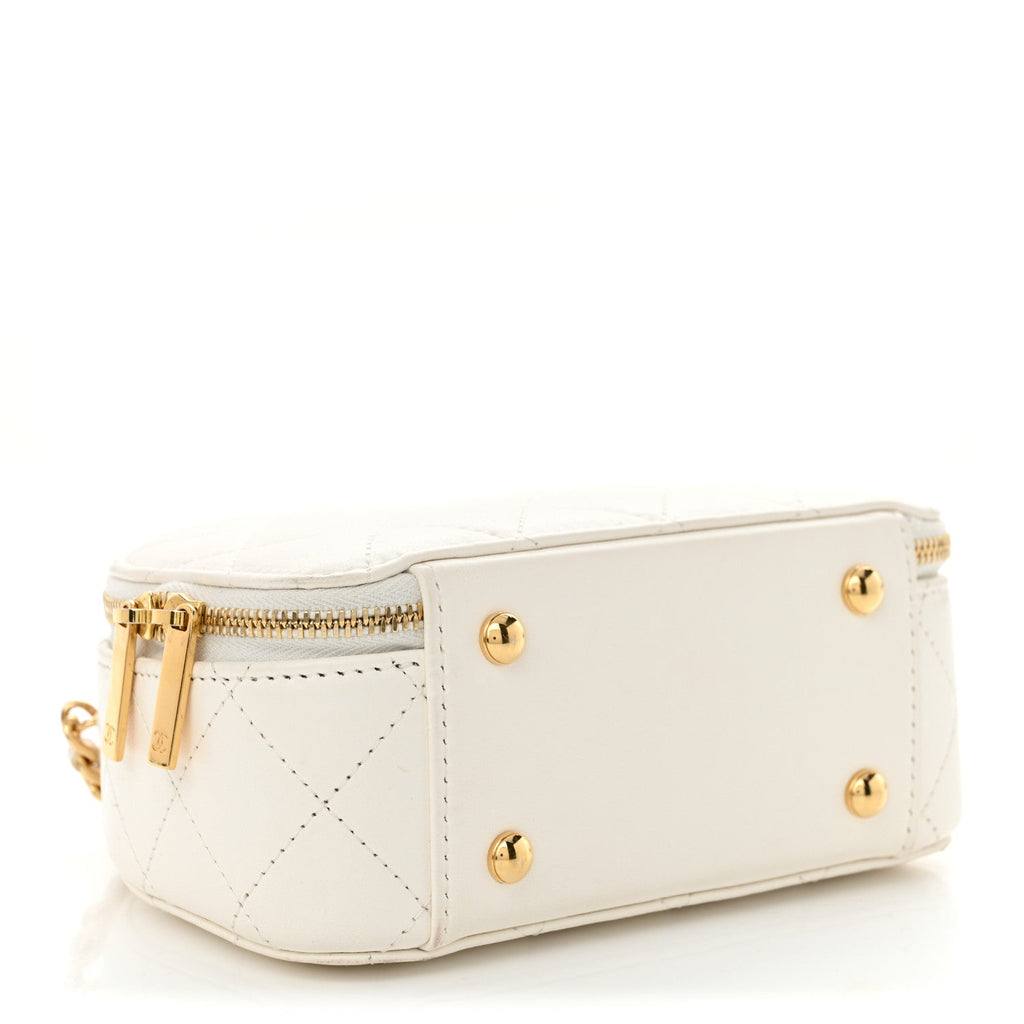 Chanel White Quilted Leather Bag