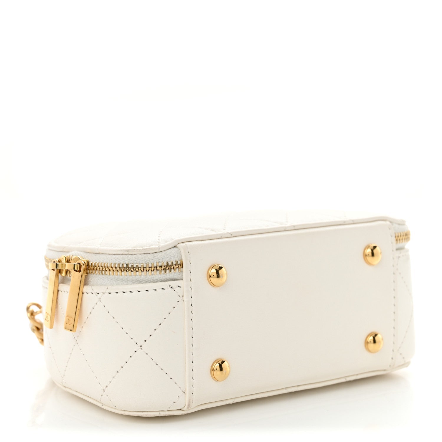 Chanel White Quilted Leather Bag