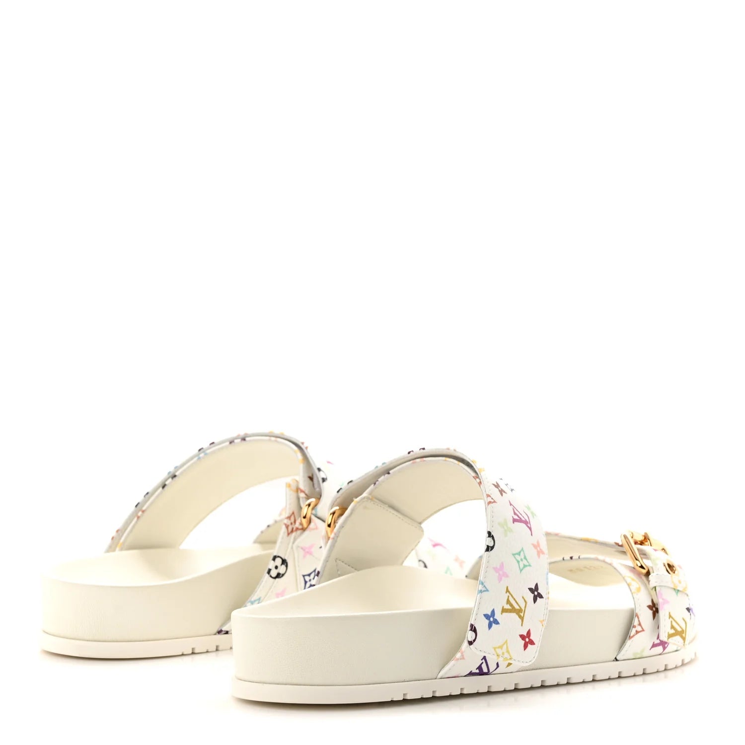 Louis Vuitton White Multicolor Monogram Sandals