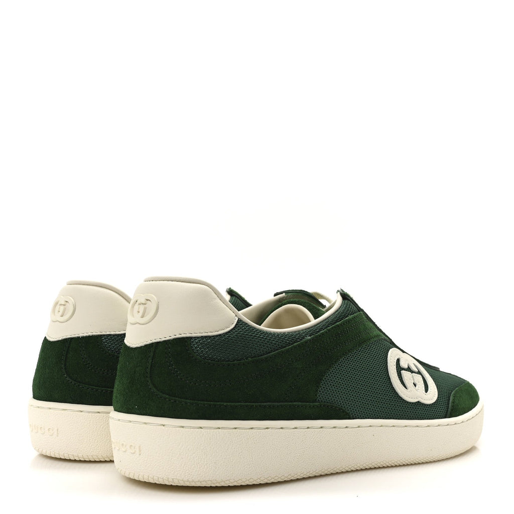 Gucci Green Suede Mesh Sneakers