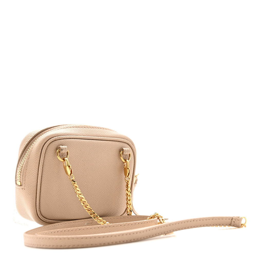 Saint Laurent Beige Quilted Crossbody